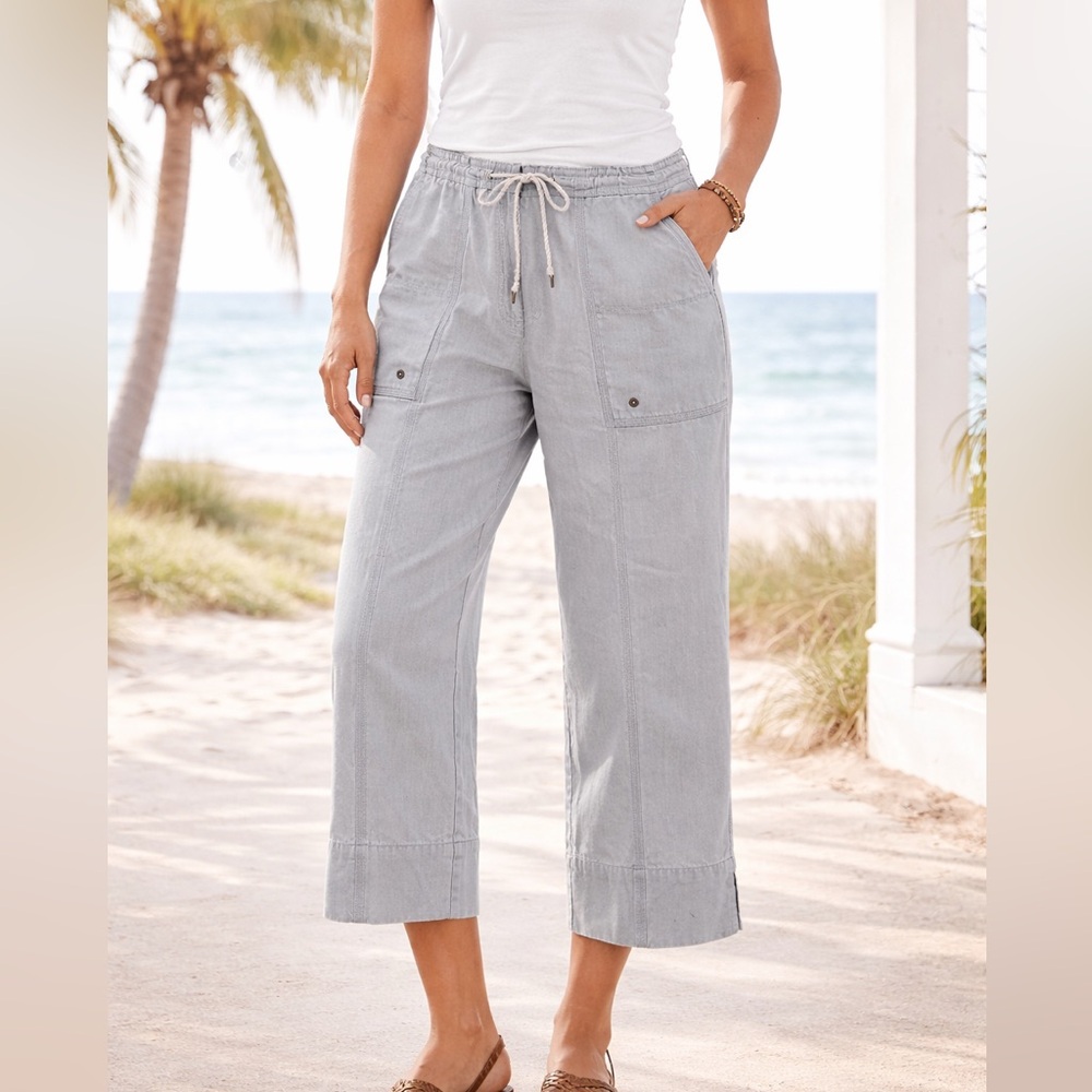 Ralph Lauren Y2k Utility Crop Pants Drawstring coastal blue 12 Lauren Jeans Co.